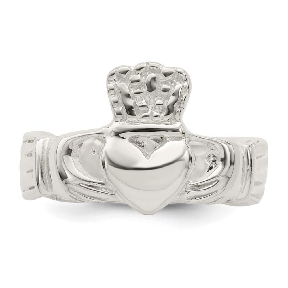 Kazi Luxury Sterling Silver Solid Claddagh Ring - image 5
